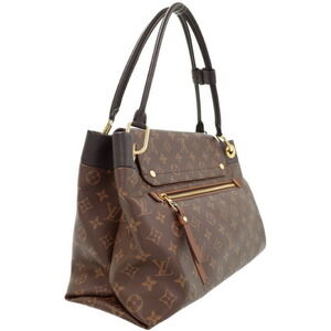 Louis Vuitton Leather Tote Bag Olympe Brown Monogram